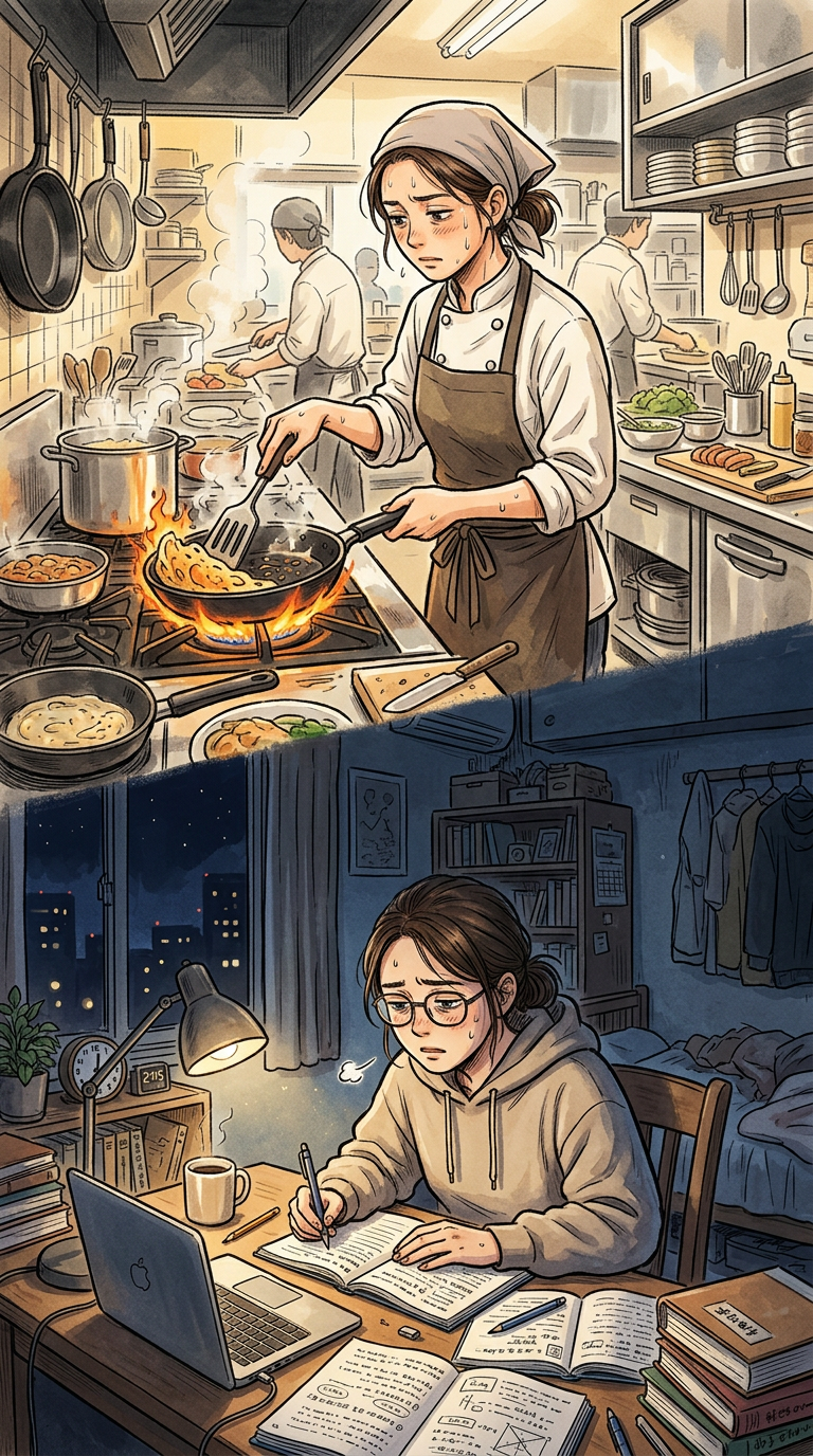 働きながら学ぶ外国人材のイメージ